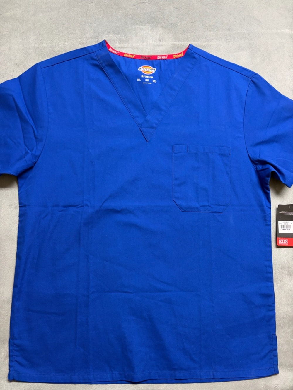 Dickies EDS Signature Scrub Top Unisex Small Blue V Neck Medical Hospital Clinic - Picture 6 of 12
